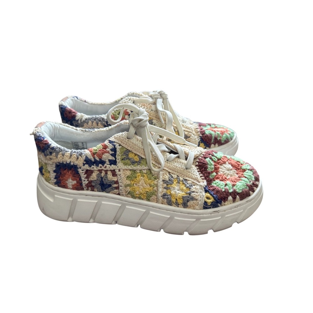 Free‎ People Crochet Platform Sneakers Boho Festival Shoes Size 38